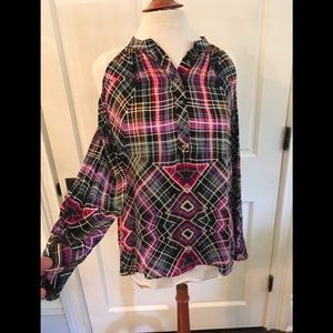 NWT Nicole Miller Silk Cold Shoulder Blouse size M